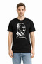 Men's Ataturk Printed T-Shirt Short Sleeve Crew Neck T-Shirt - Black