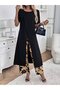 Women's Short-Sleeved Front-Cross Detailed Viscose Long Blouse and Patterned Two-Thread Trousers Two-Piece Set - 4