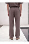 Brown Relax Fit Men's Pleated Trousers - 3