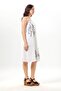 Strappy Yazgı Şile Bezi Summer Short Embroidered Dress White Byz - 4