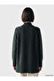 Green Half Turtleneck Oversized Women's Knitwear Tunic - 5