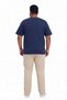 Navy Blue 100% Cotton Oversized Plus Size Men's Printed T-Shirt - 3XL 4XL 5XL 6XL 7XL 8XL 9XL 10XL 11XL T-Shirt - Relaxed Fit - 4