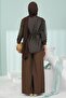 Brown Waist-Tie Underwear Jacket and Trousers 3-Piece Set - 4
