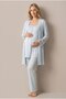 Women's Blue Lace New Season Maternity Pajama Set with Nursing Features and Dressing Gown - 6