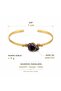 Natural Amethyst Stone Gold-Tone Spiral Women's Bracelet - 5