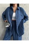 Women's Double Pocket Oversize Shirt and Pants Set – Indigo