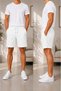 White Color, Knee Length Relaxed Fit Men's Shorts - 2