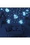 Glow in The Dark Stars for Girl's Room, Glowing Cats Cartoon Wall/Ceiling Decals, Kitten Butterflies Stickers for Kids Bedroom, Luminous Wall Decor for Nursery (Blue) - 3