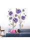 Purple Flower Wall Stickers for Girls: Peel and Stick Removable Wildflower Floral Wall Stickers for Living Room Bedroom Girl Room Home Vinyl Decor - 3