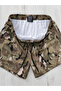 Camouflage Patterned Swim Shorts with Zipper Pockets and Mesh Lining, Quick Drying - Khaki - 3