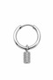 Unisex Silver Color Surgical Steel Dangle Bow Figured Hoop Earring 1 Piece - 3