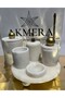 100% Real Marble 7 Piece Luxury Bathroom Set with Marble Ball Handles - 8
