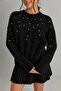 Pearl Stone Detailed Beard Knitwear Women's Sweater - 6