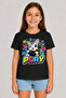 Play Cat Girl Patterned Short Sleeve Cotton T-Shirt