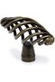 A set of 8 black metal birdcage-style furniture knobs, vintage style, with screws, round and oval shapes. - 2