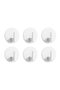 6-Pack Multi-Purpose Wall Hooks - Adhesive Keychains, Wall-Mounted, Sticky Design, Durable Plastic, White