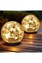 Outdoor Waterproof Solar Spherical Garden Light - Cracked Glass Sphere Solar Light