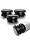 Round, finned black plastic end caps suitable for tubular table and chair legs with a diameter of 100 mm. - 3