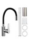 Kitchen sink faucet with flexible spout, black kitchen faucet, 360° rotating flexible kitchen faucet, flexible kitchen faucet, kitchen sink faucet...
