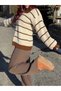 Ecru Burgundy Thessaloniki Knit Polo Neck Oversize Knitwear Sweater - 6
