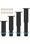 18-33cm height adjustable stainless steel furniture legs, Black, Thickened, Steel furniture legs, Round furniture legs with screwdriver, Suitable...