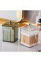 Transparent cotton pad storage box, cotton pad box with lid, cosmetic storage box, cotton swab holder, for bathroom, toilet, bedroom (green, 2-pack) - 4