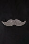 Lip and Mustache Patterned Double Combination Crew Neck Sweatshirt - 7