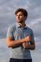 Shirt Collar Pique Look Egyptian Cotton Mercerized Kagi Air Force Blue T-Shirt Classic Pattern - 5324 - 3