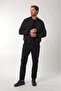 Men's Regular Cut Logo Detailed Round Neck Cotton Short Sleeve Black T-Shirt - 2