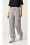 Women's Gray Oversize Parachute Fabric Slim Trousers with Cargo Pockets, Comfortable Fit Baggy with Adjustable Leg Clips - 6