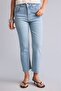 Cotton Crop Flare Fit High Waist Jean Pants - Light Blue - 3