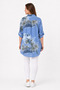 Women's Multi-Colored Patterned Italian Style Buttoned Shirt Collar Tunic - 4