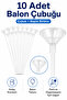 10 Pieces Balloon Stick Set 30 cm White Plastic Stick and Balloon Holder Head