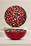 16 cm Tile Handmade Evil Eye Beaded Ceramic Bowl Red Appetizer Salad Bowl - 4