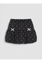 Black Polka Dot Girl's Balloon Skirt with Elastic Waist