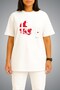 Oversize Denmark Flag and Map Chest Printed Unisex T-Shirt - 2