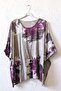 Italian Mink Pool Collar Short Sleeve Floral Pocketed Casual Linen Look Oversize Woven Blouse 77 90 - 2