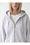 Alita City Xside Gray Plain Oversize Women's Zippered Sweatshirt with a Difference - 3