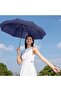 UPF 50+ UV-protective travel umbrella, lightweight and portable, unisex, manually foldable in three sections, provides sun and rain protection - blue. - 3