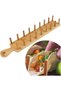 Taco holders, 1 piece bamboo - holds 8 tacos each, multifunctional food stands for tortillas, burritos, charcuterie - 4