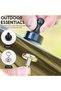 4-Piece Magnetic Camping Tent Hooks (black, 13x3cm), awning clip hangers with carabiners for garage & kitchen. - 3