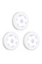3-pack LED motion sensor disc light, wireless LED night light, magnetic adhesive light - white light