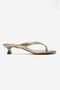 Women's Gold Orthopedic Sole Sandals Flip-Flop Short Heeled Slippers (4cm) - 4