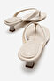 Women's Beige Orthopedic Sole Sandals Flip-Flop Short Heeled Slippers (4cm) - 7