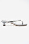 Women's Silver Orthopedic Sole Sandals Flip-Flop Short Heeled Slippers (4cm) - 4