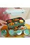 1 piece Japanese-style bento box, stackable double-layer leak-proof microwave safe, green 2000ml - 3