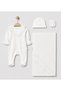 Lace Detailed Baby Girl Romper, Blanket, Hat and Glove Set