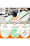 2-piece hardcase glasses case, leather fabric sunglasses pouch swimming goggles case, universal glasses case, light green gradient - 4