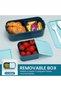 Lunchbox with dividers, 1300 ml, 2-in-1 lunchbox, with 3 compartments, Kids' lunchbox, Adult lunchbox, Leakproof, for school, picnics and parks (blue) - 2