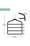 A set of 3 non-slip velvet hangers, suitable for trousers, jeans, scarves, ties, etc., saving space. - 3